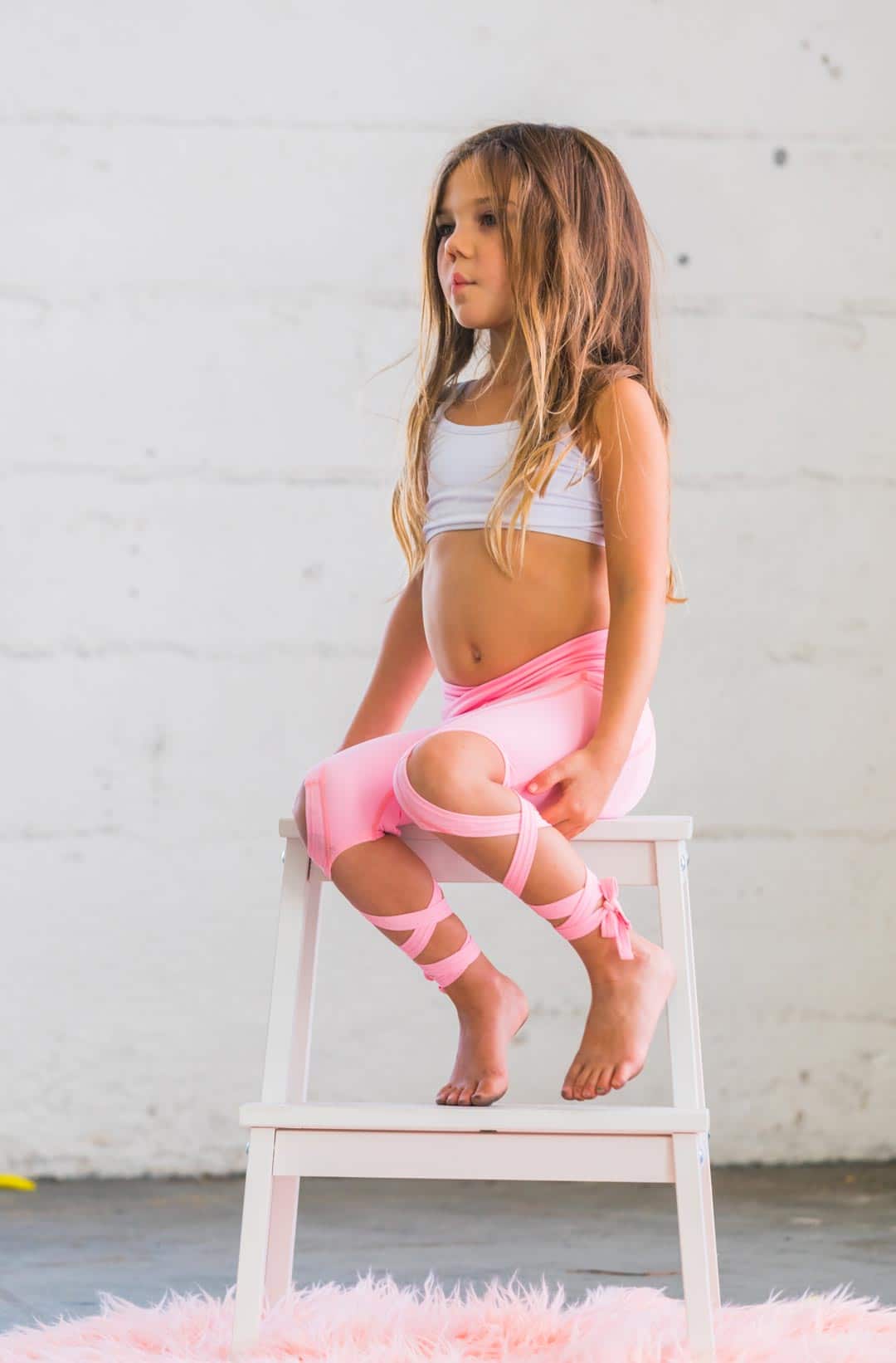 Coral Pink Flexi Kids Dancer Leggings