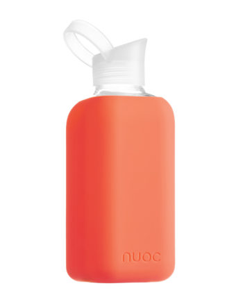 NUOC vannflaske i glass - orange fluor