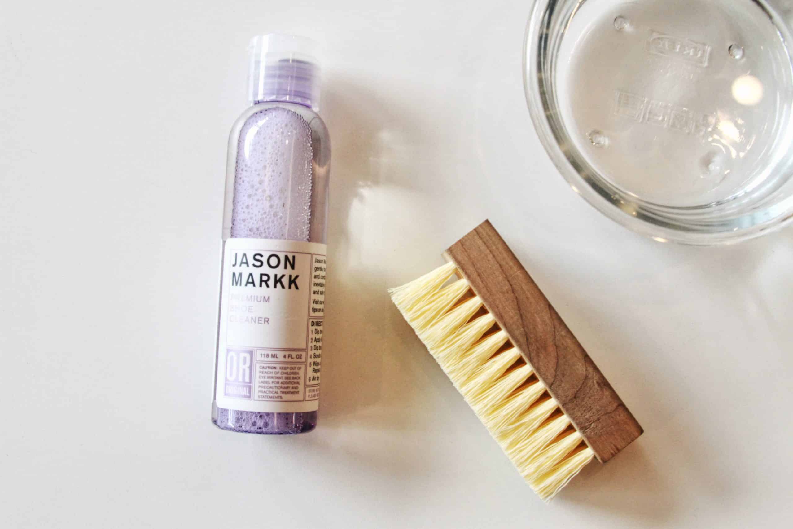 Premium Shoe Cleaner and a brush from Jason Markk