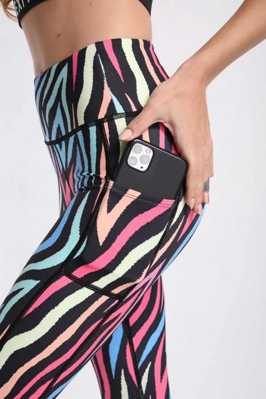 Show Your Stripes Tights from Flexi Lexi Fitness. High-Rise Pocket Legging - Made from recycled water bottles